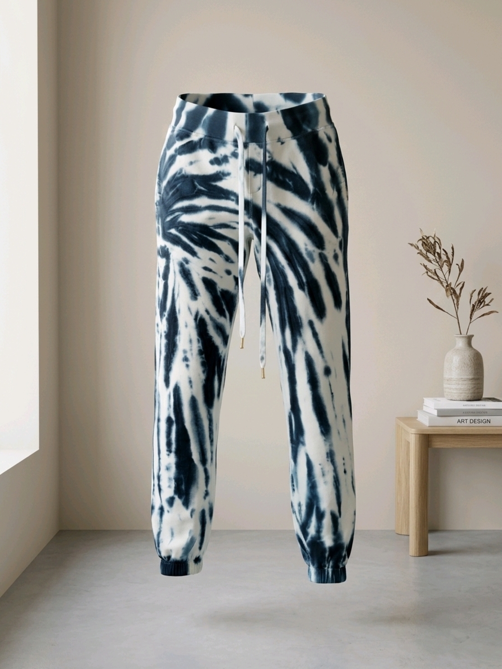 Young Fabulous & Broke Weekend Joggers Tie Tye Dye Size XS Navy Blue Off-White